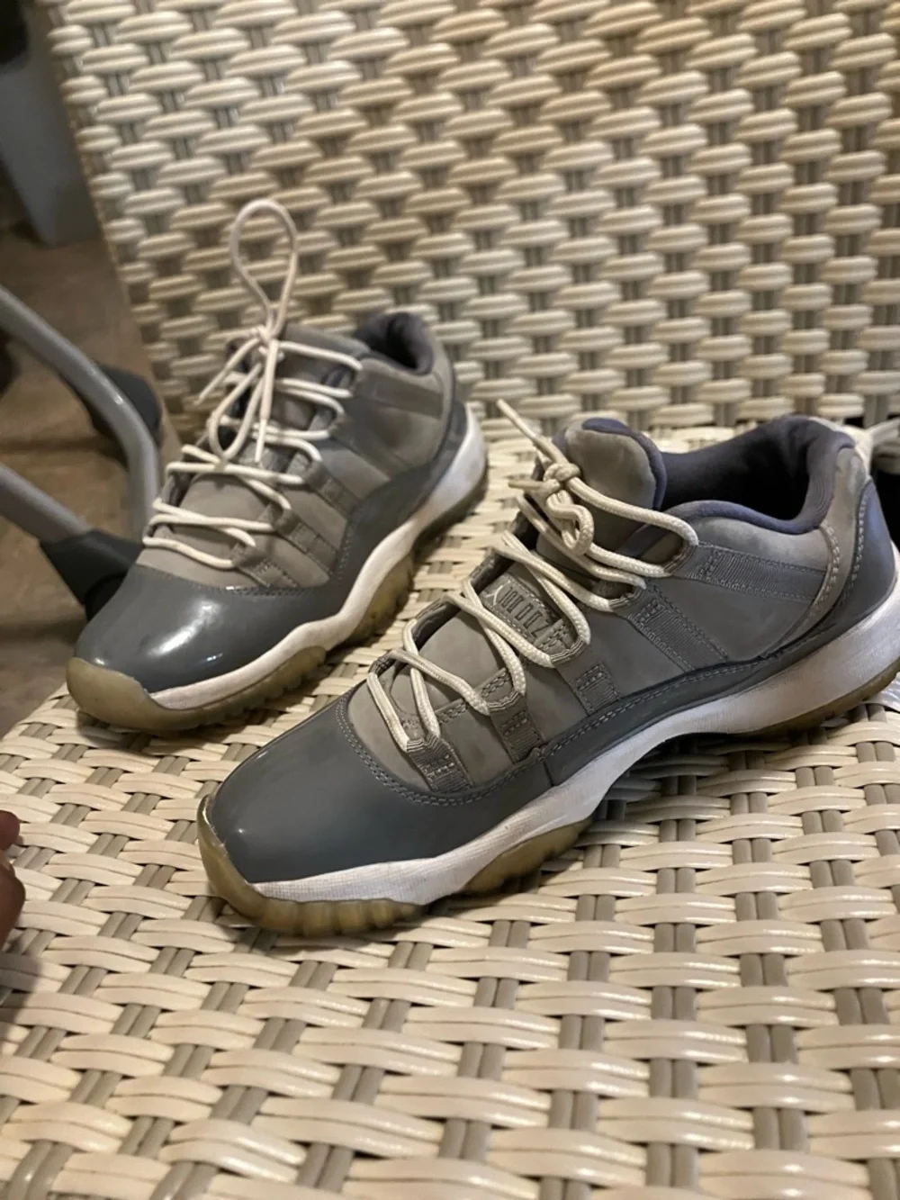 Jordan Men's Grey and White Low-Top Sneakers